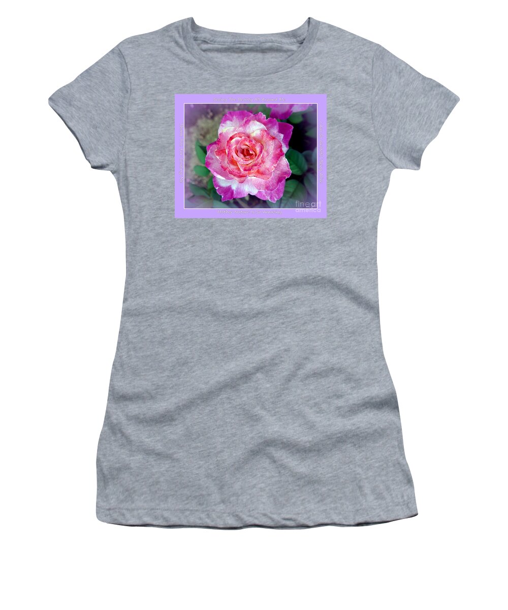 Rose Women's T-Shirt featuring the photograph Sedona Heart Rose #1 by Mars Besso