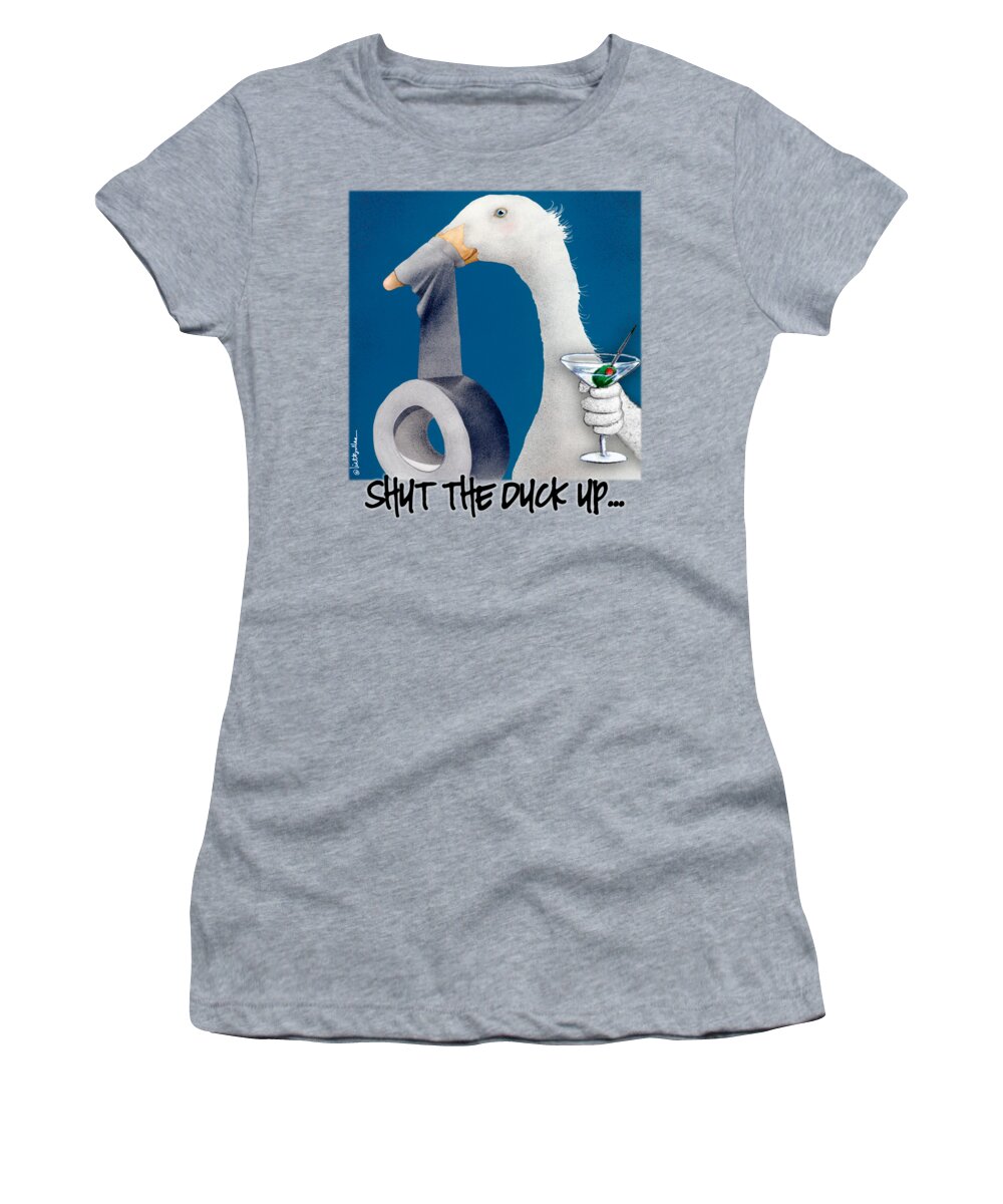 Will Bullas Women's T-Shirt featuring the painting Shut The Duck Up... #3 by Will Bullas