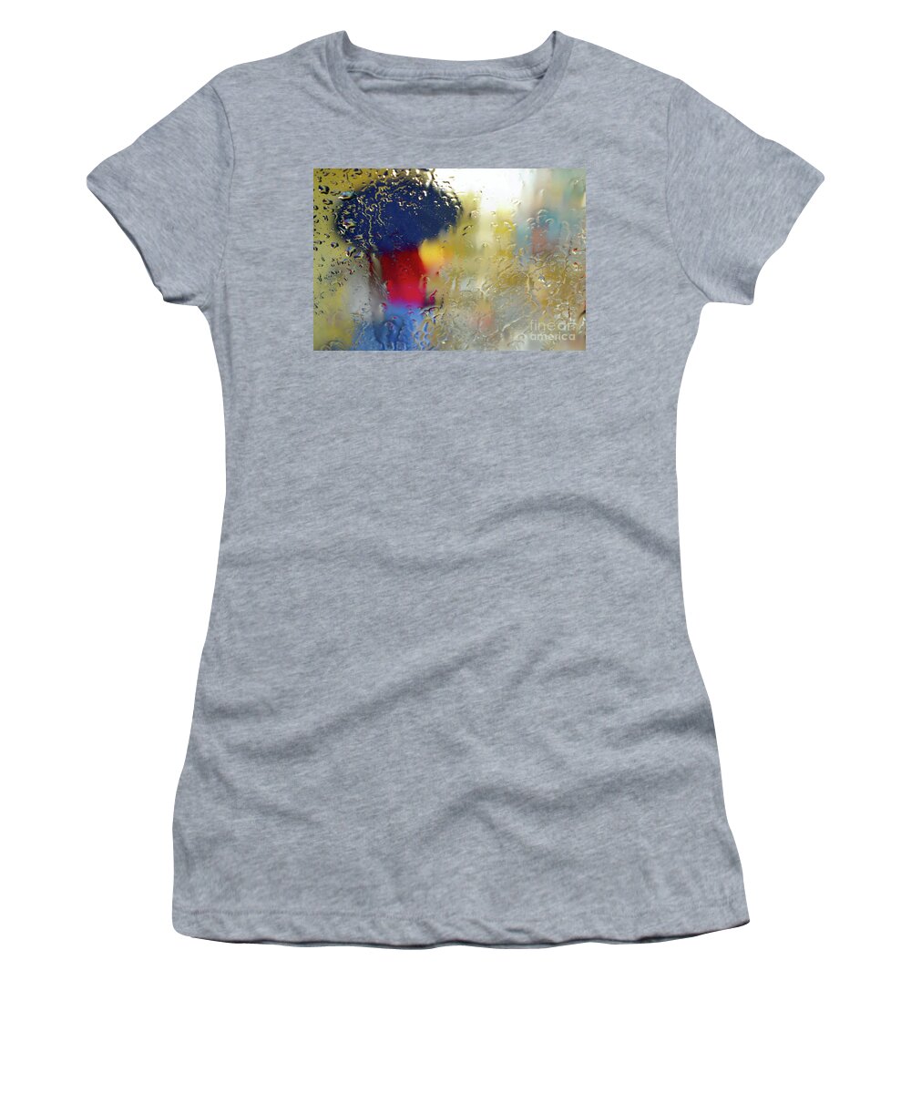 Abstract Women's T-Shirt featuring the photograph Silhouette in the Rain #1 by Carlos Caetano