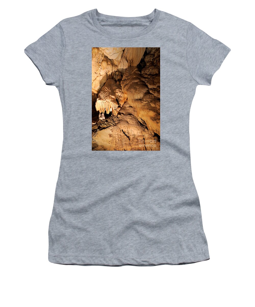 Earth Science Women's T-Shirt featuring the photograph Speleothems In Langs Cave #1 by Fletcher & Baylis
