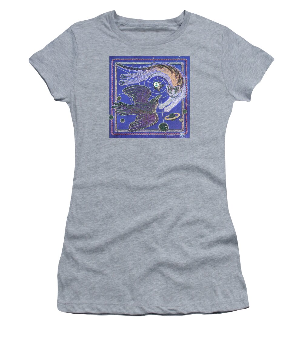 Cat Women's T-Shirt featuring the painting Spider Grandmother's Web by Ruth Hooper