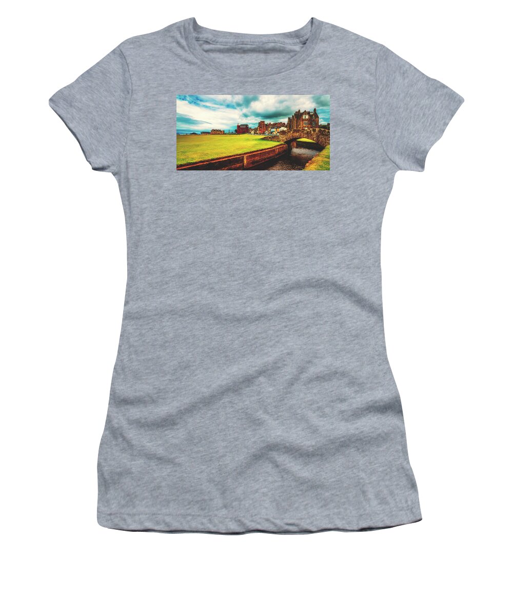 St Andrews Women's T-Shirt featuring the photograph St Andrews Golf Course #1 by Mountain Dreams