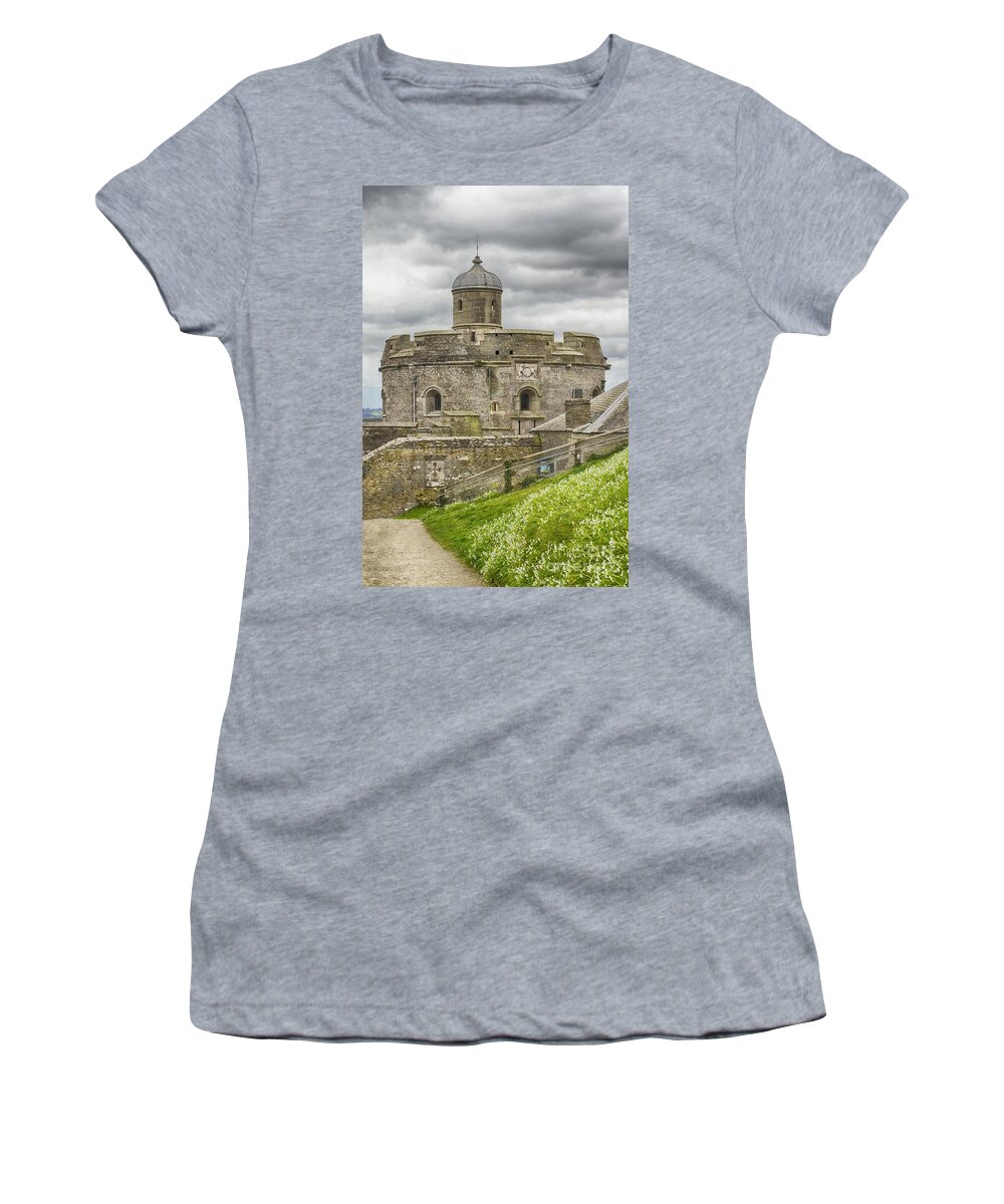 Castle Women's T-Shirt featuring the photograph St Mawes Castle Cornwall #1 by Linsey Williams