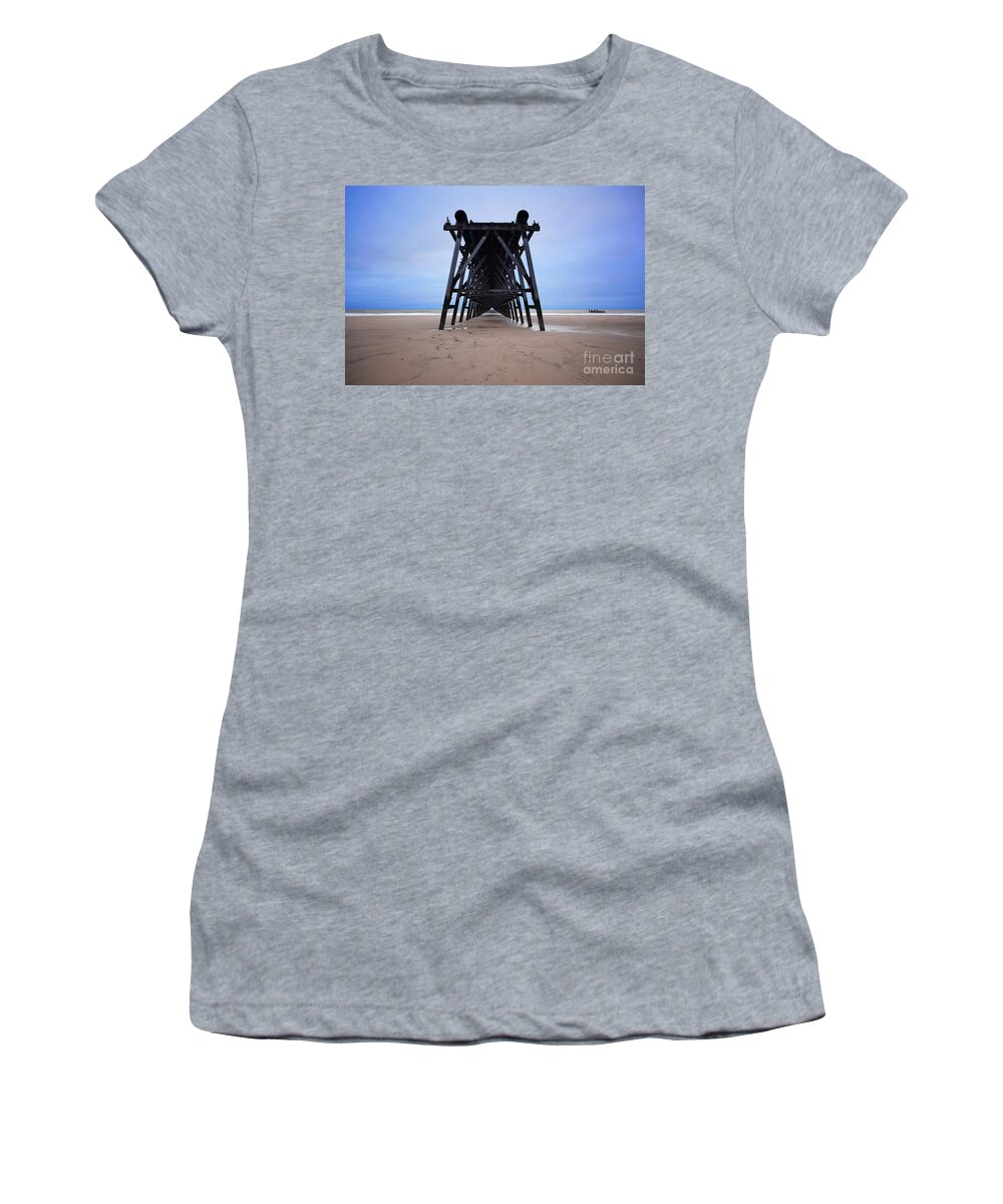 Steetley Pier Women's T-Shirt featuring the photograph Steetley Pier #1 by Smart Aviation