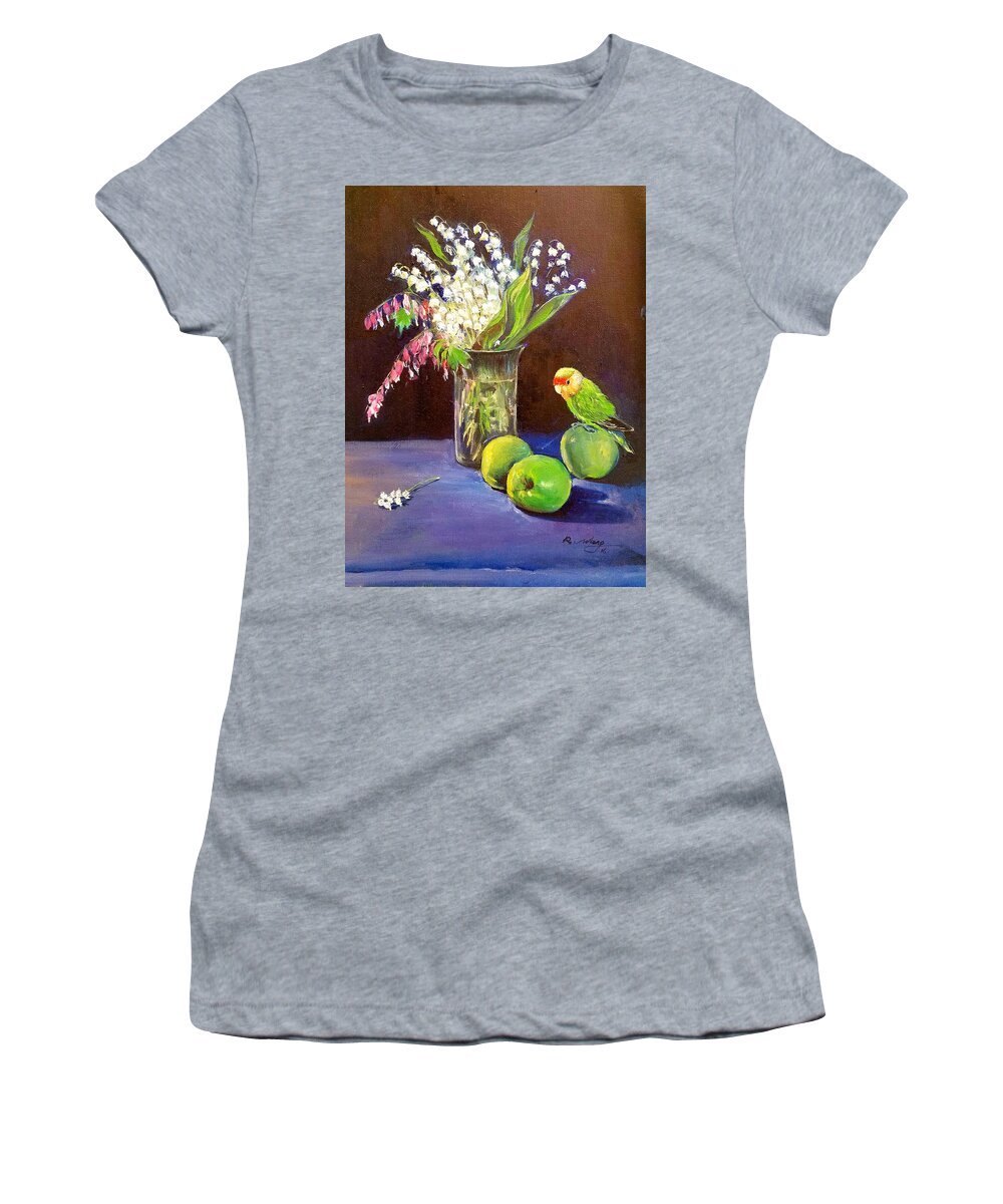 Apple Women's T-Shirt featuring the painting Still life #1 by Rose Wang