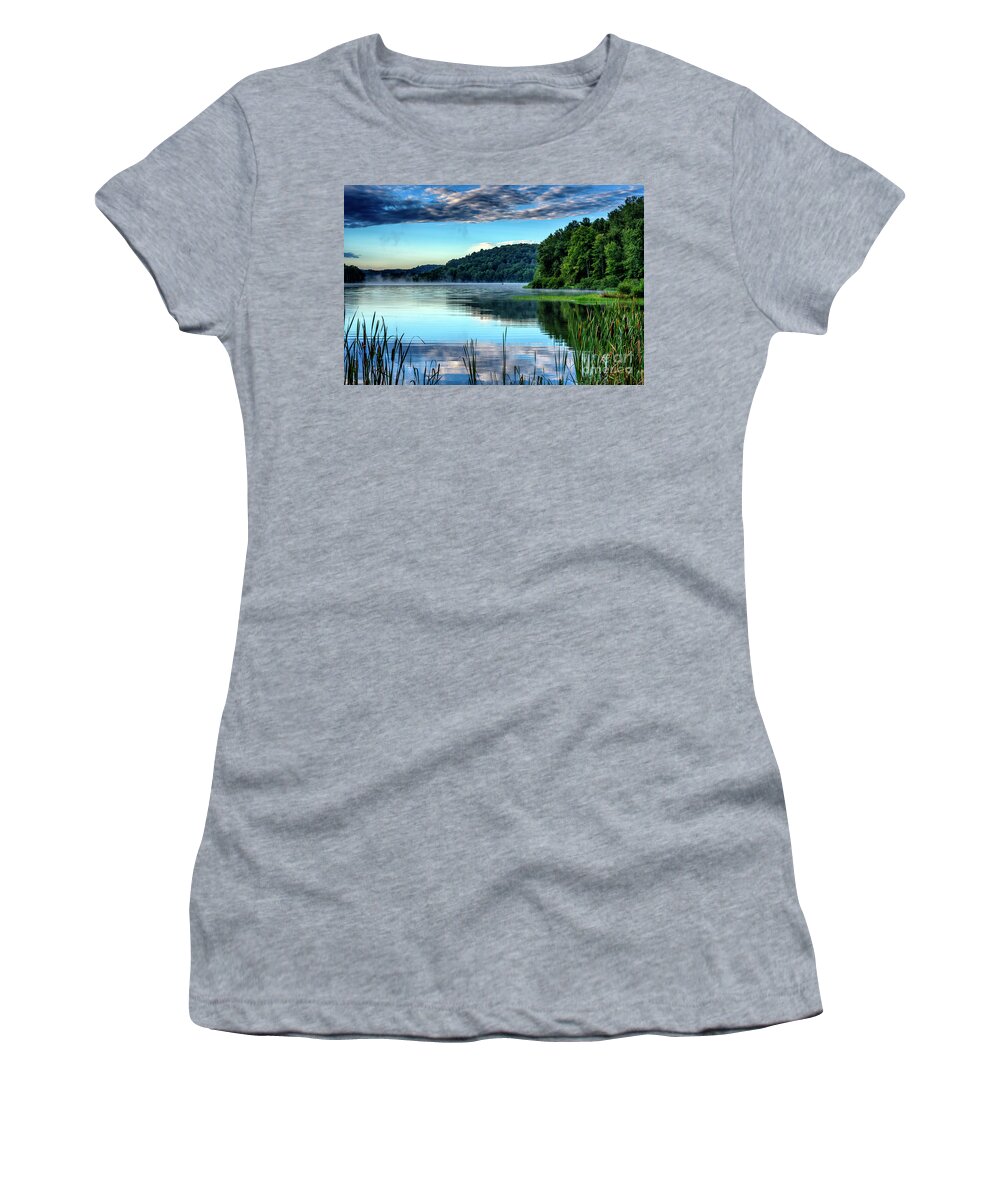 Big Ditch Lake Women's T-Shirt featuring the photograph Summer Morning on the Lake #3 by Thomas R Fletcher