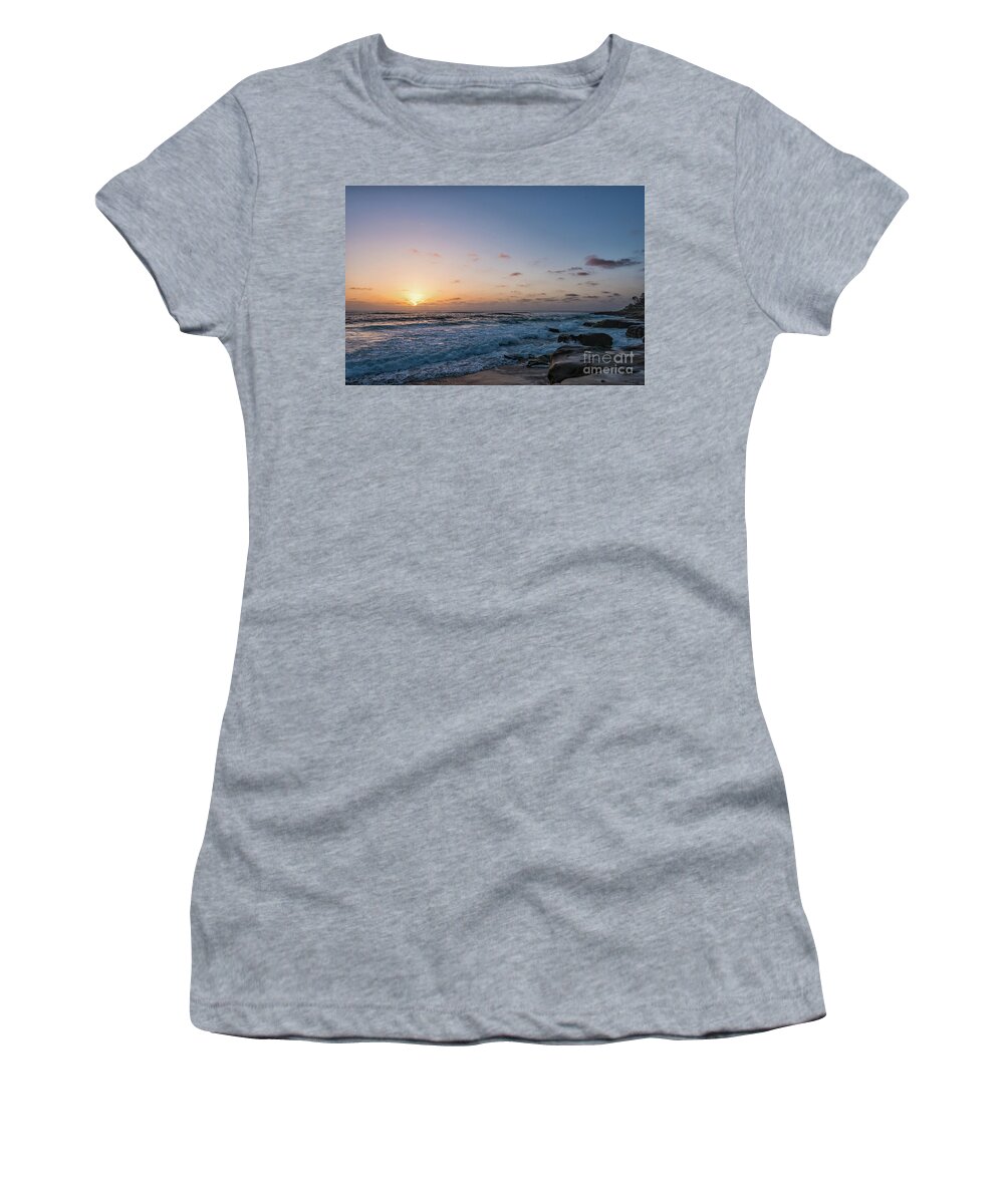 Beach Women's T-Shirt featuring the photograph Sunset at Windansea Beach #2 by David Levin