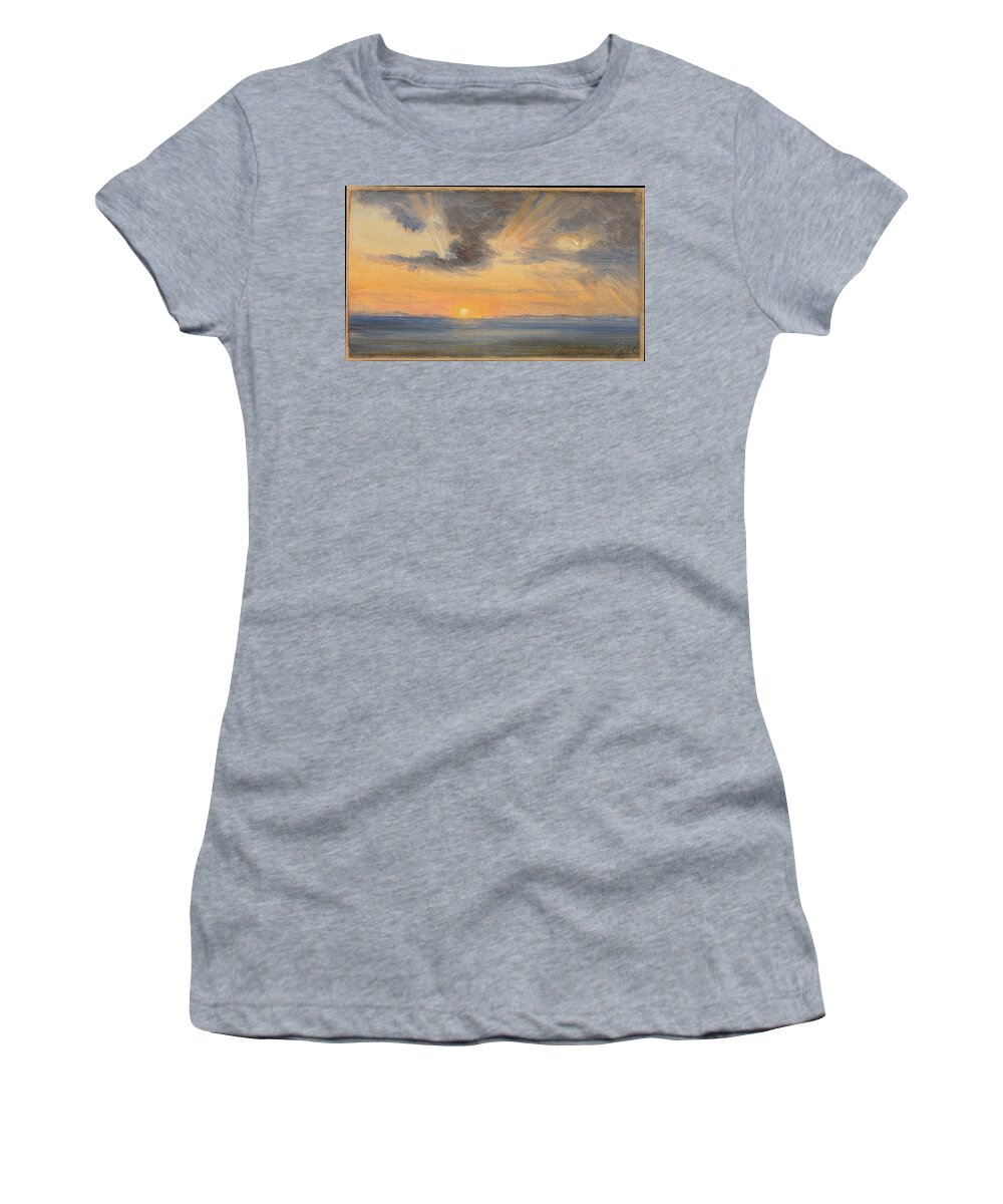 Sunset Sorrento - Thomas Fearnley Women's T-Shirt featuring the painting Sunset Sorrento #1 by MotionAge Designs