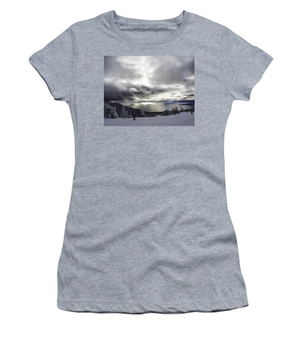 Sunset Storm Light Women's T-Shirt featuring the photograph Sunset Storm Light #1 by Martin Gollery