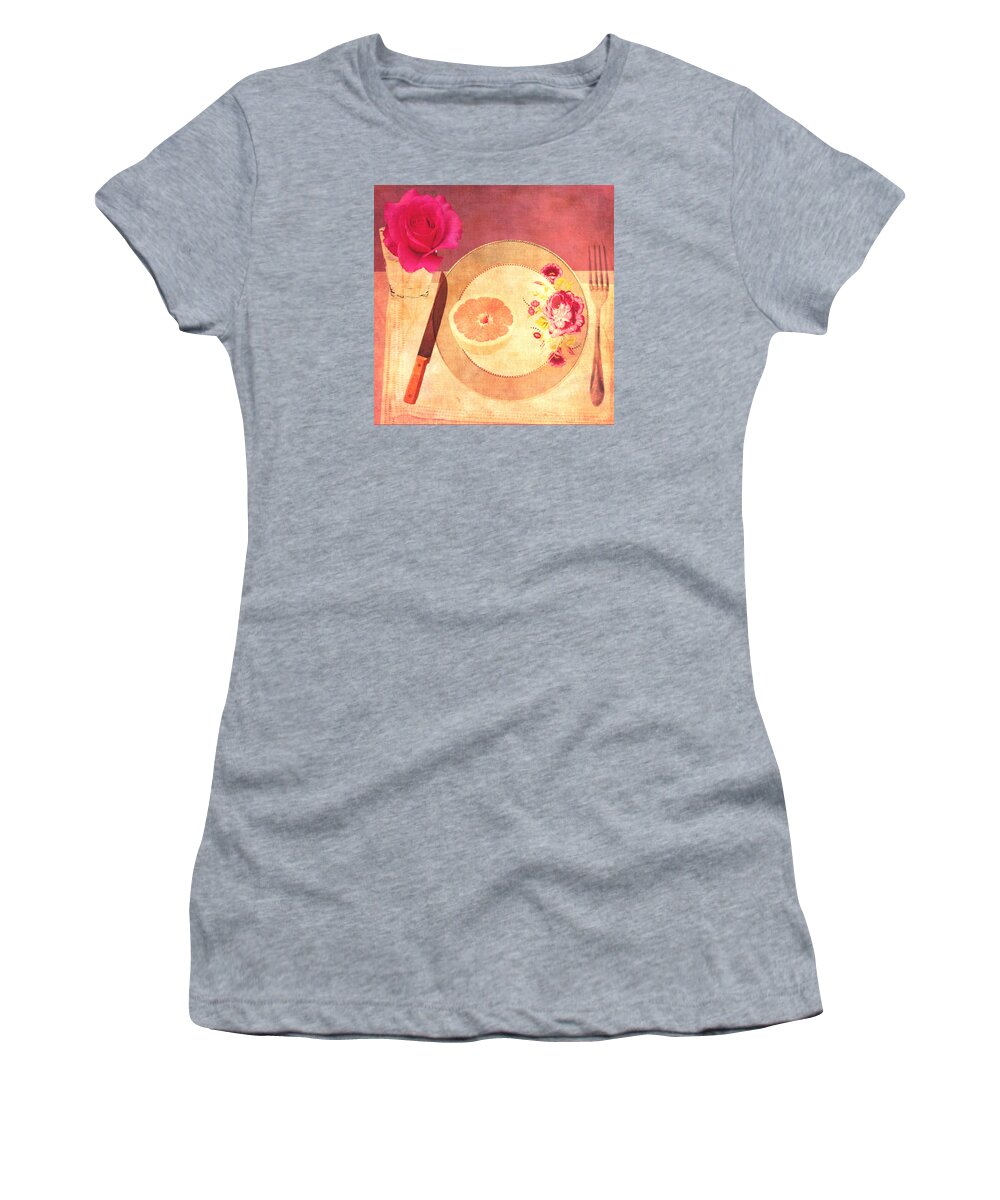 Digital Painting Women's T-Shirt featuring the digital art Tablescape #1 by Lisa Noneman