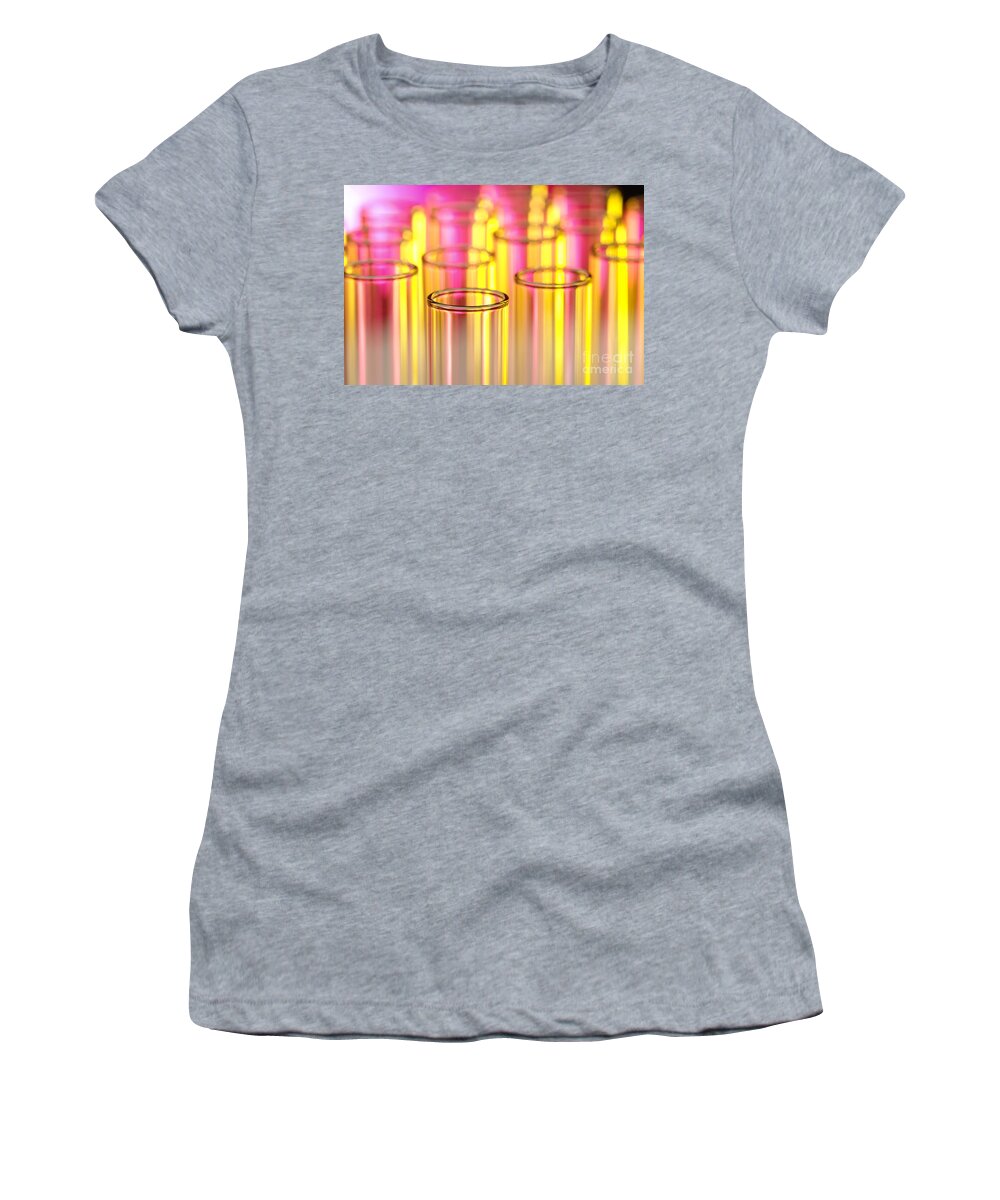 Test Women's T-Shirt featuring the photograph Test Tubes in Science Lab #1 by Olivier Le Queinec
