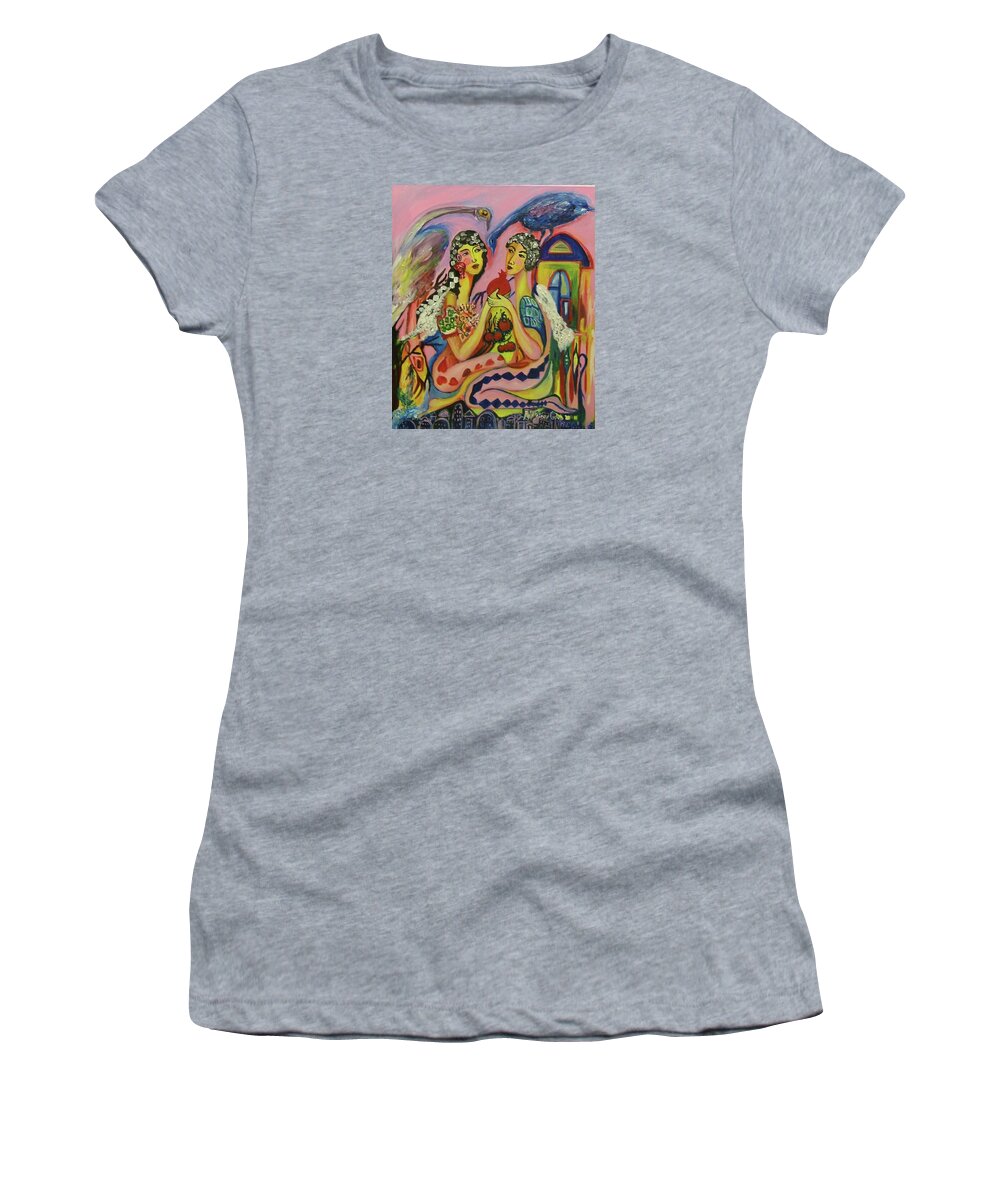 Art Women's T-Shirt featuring the painting Couple by Rita Fetisov