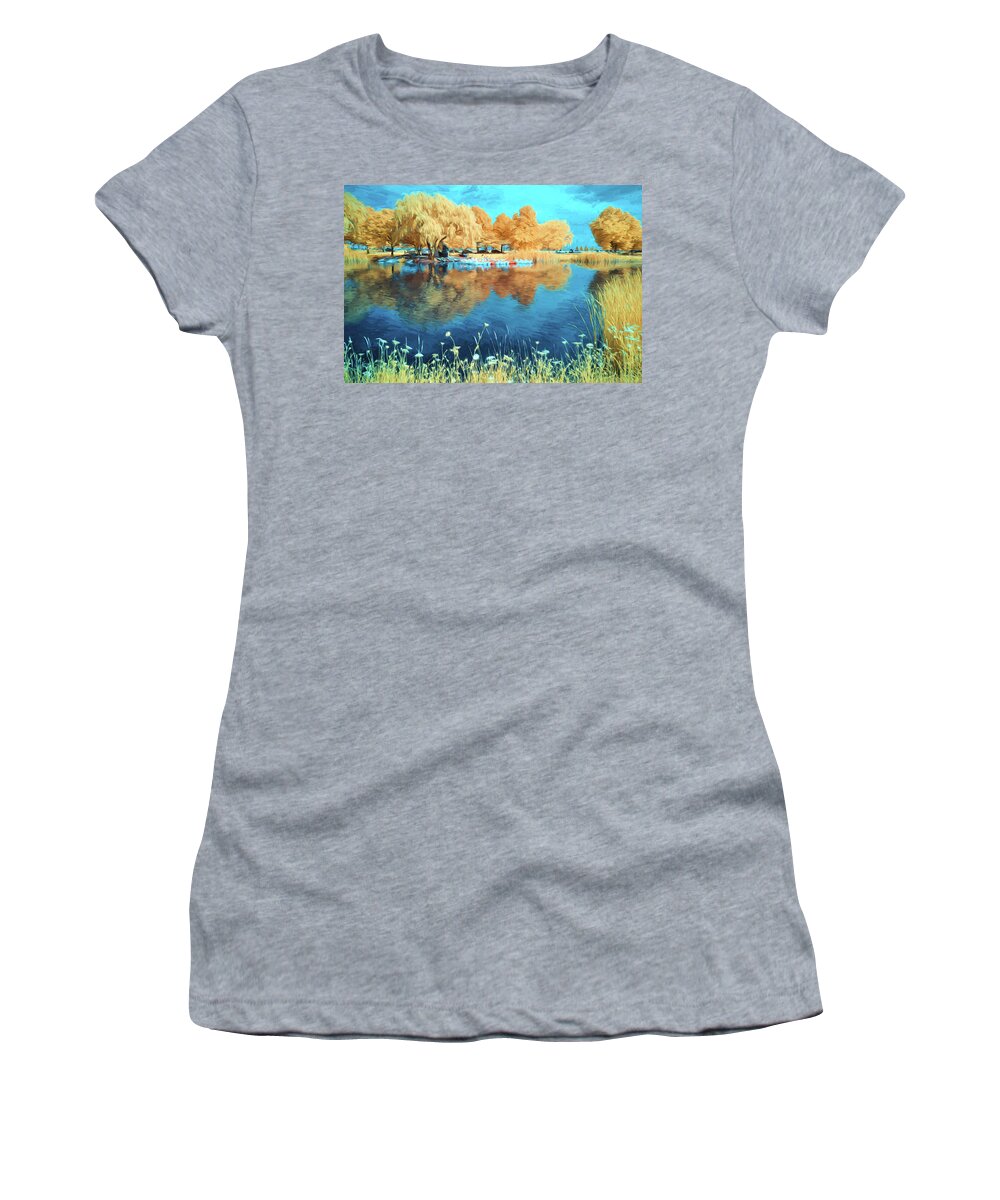 Painterly Women's T-Shirt featuring the photograph The Lagoon - 1 #1 by John Roach