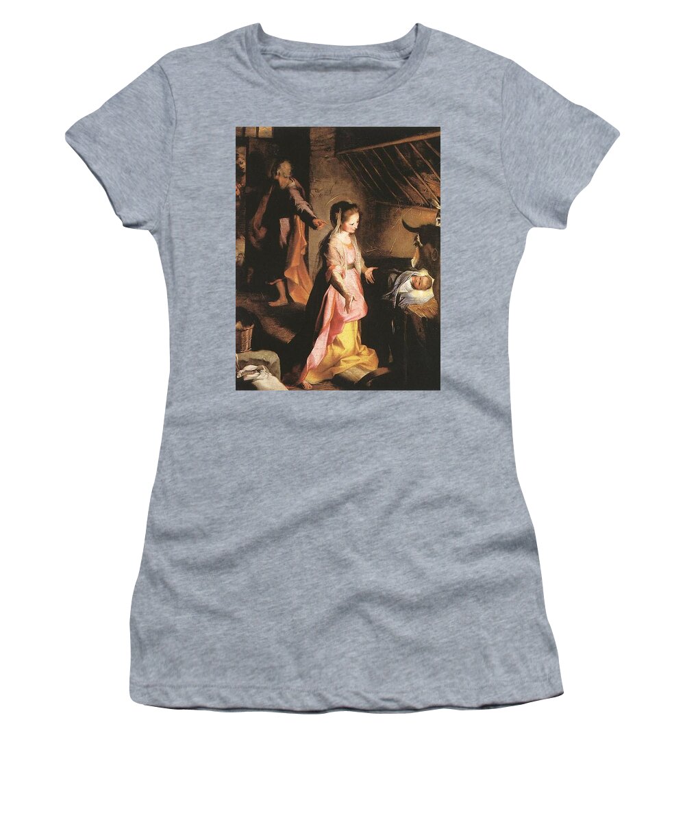Nativity Women's T-Shirt featuring the painting The Nativity by Federico Barocci
