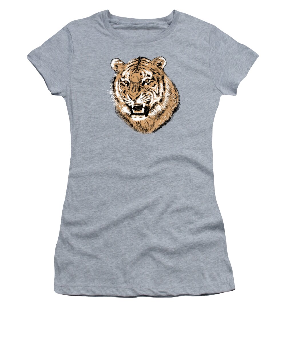 Mammal Women's T-Shirt featuring the painting Tiger #2 by Masha Batkova