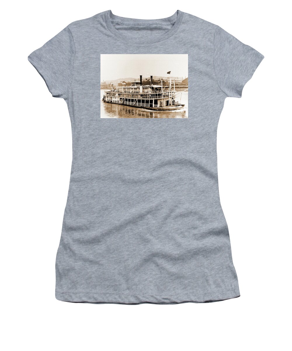 River Women's T-Shirt featuring the photograph Tom Greene River Boat #1 by Gary Wonning