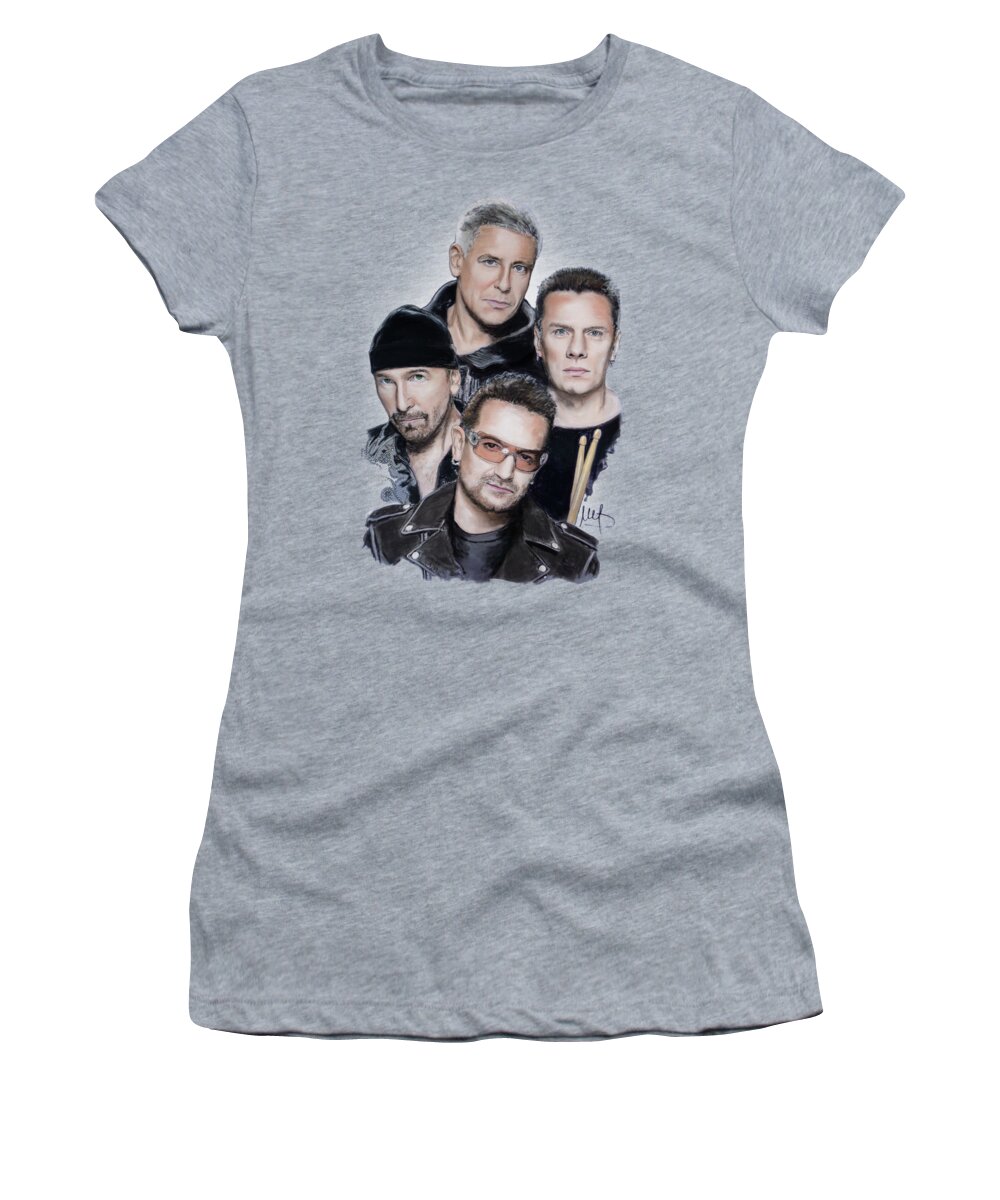 U2 Women's T-Shirt featuring the mixed media U2 #3 by Melanie D