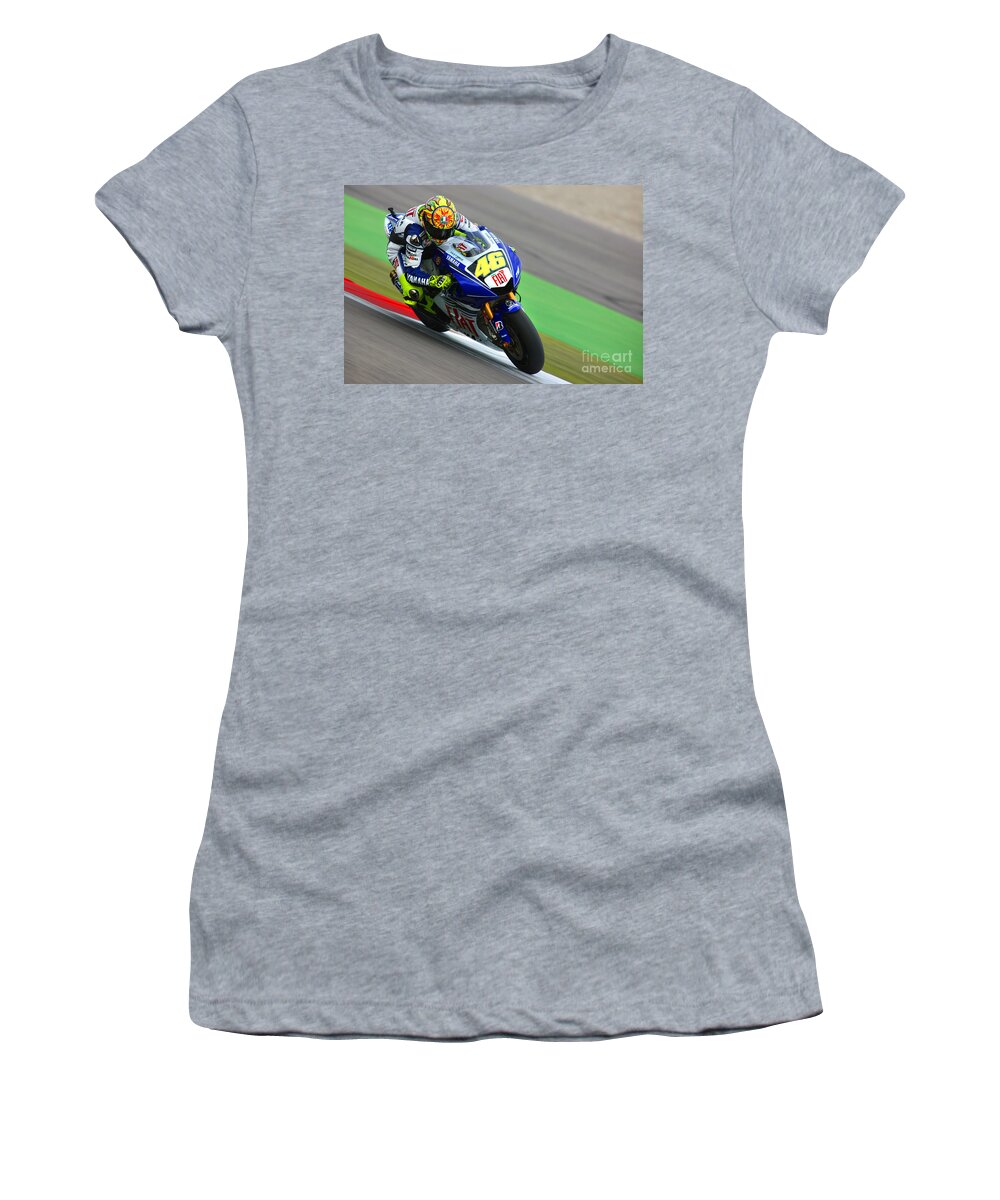 Netherlands Women's T-Shirt featuring the photograph Valentino Rossi #4 by Henk Meijer Photography
