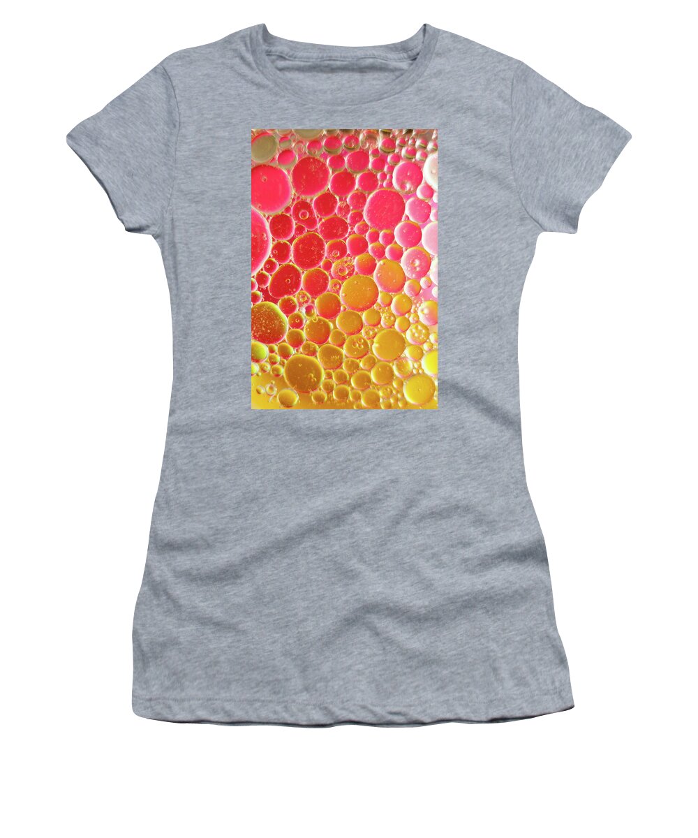 Water Women's T-Shirt featuring the photograph Water and oil Bubbles by Andy Myatt