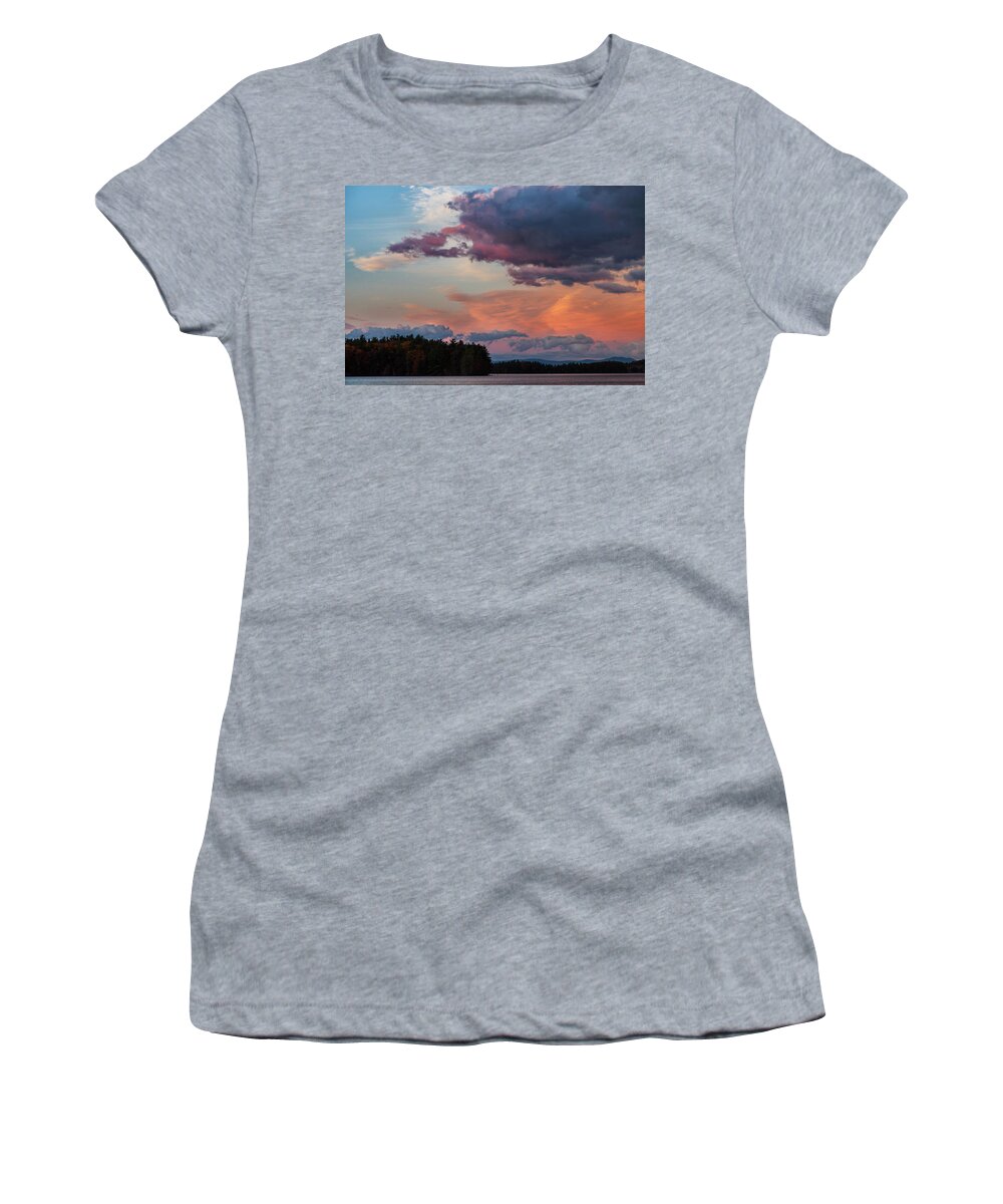 Lake Winnisquam Women's T-Shirt featuring the photograph Winnisquam Sunset #1 by Benjamin Dahl