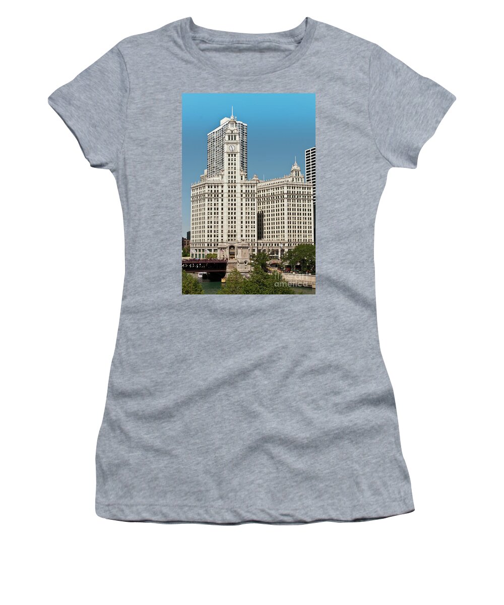 Chicago Women's T-Shirt featuring the photograph Wrigley Building by David Levin
