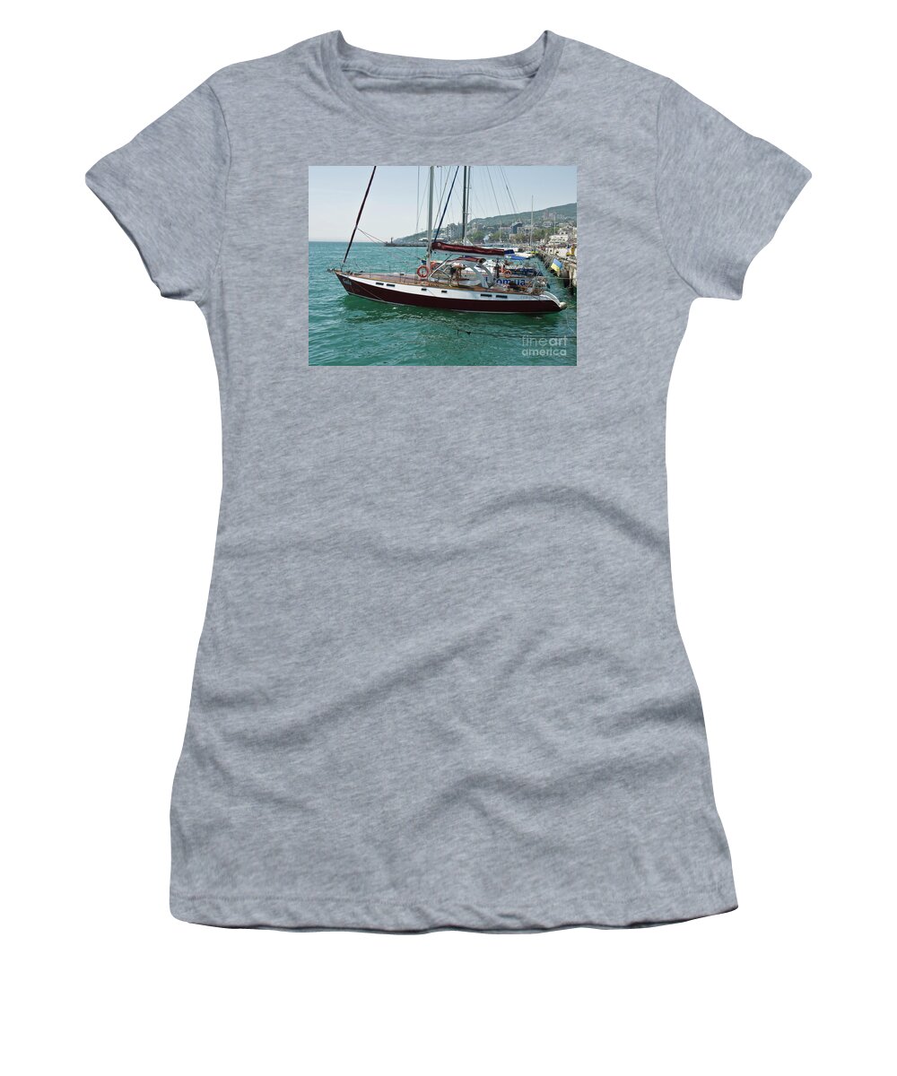 Sea Women's T-Shirt featuring the photograph Yachts, Yalta #1 by Irina Afonskaya