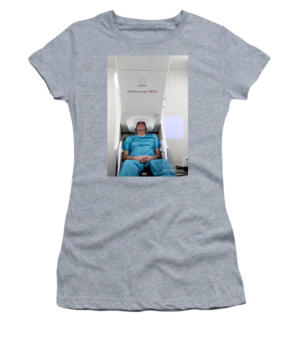 Examination Women's T-Shirt featuring the photograph Magnetoencephalography #10 by Amlie Benoist