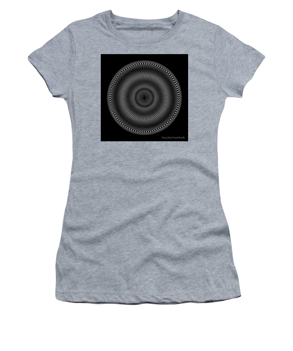 B&w Women's T-Shirt featuring the digital art 101420175 by Frank Bonilla