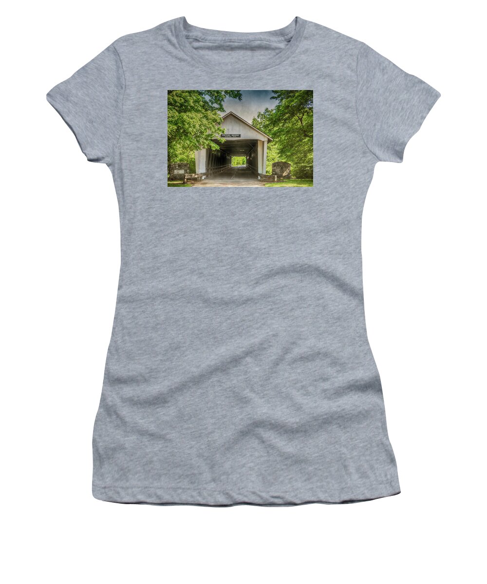 Bridge Women's T-Shirt featuring the digital art 10700 Potter's Bridge by Pamela Williams