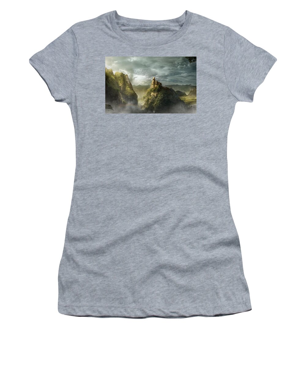 Landscape Women's T-Shirt featuring the digital art Landscape #114 by Super Lovely