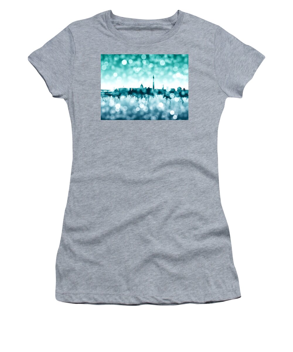 United States Women's T-Shirt featuring the digital art Washington DC Skyline #12 by Michael Tompsett