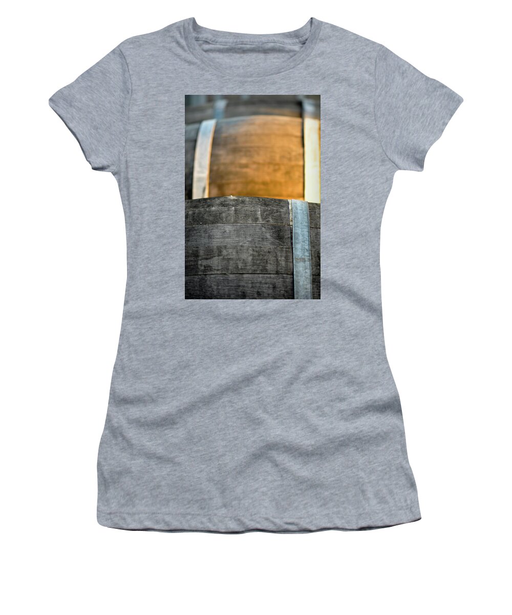 Beer Women's T-Shirt featuring the photograph Wine Barrel #16 by Brandon Bourdages