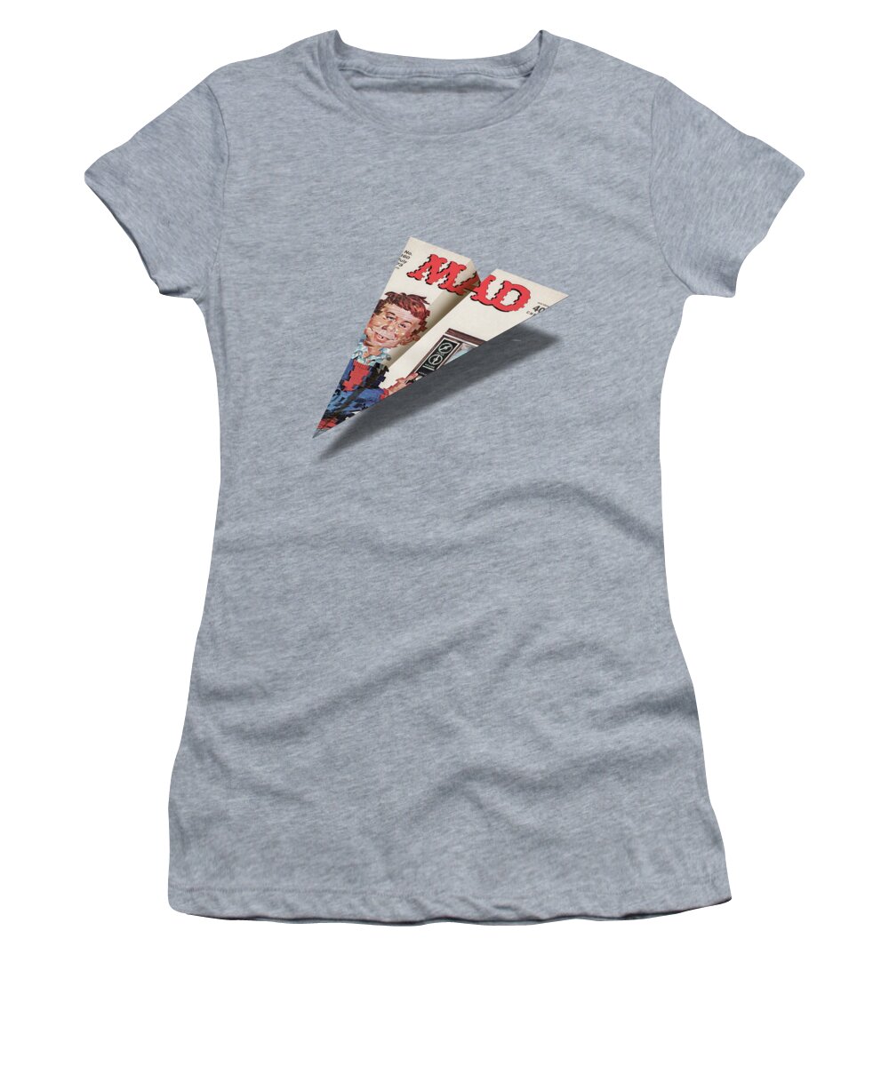 160 Women's T-Shirt featuring the digital art 160 MAD Paper Airplane by YoPedro