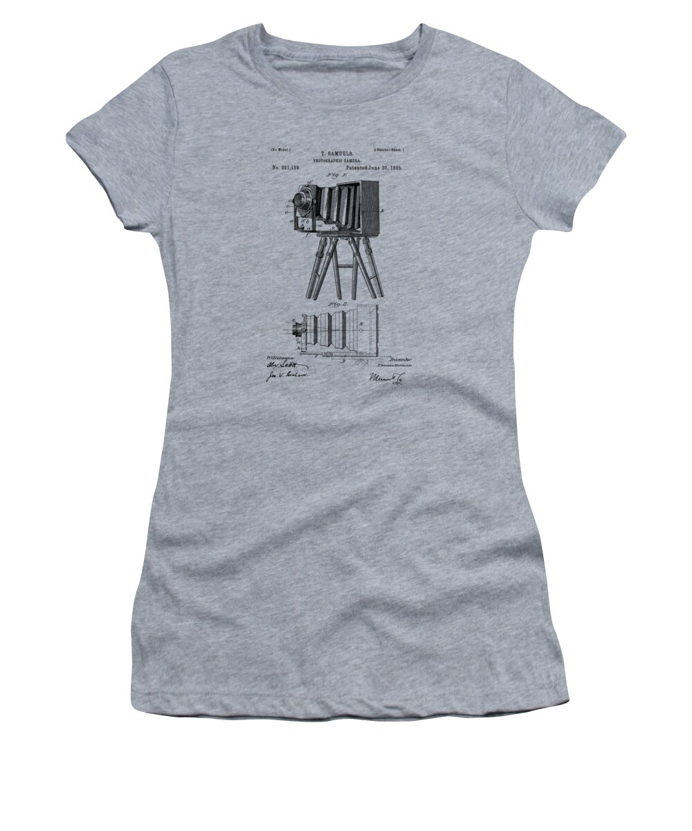 1885 View Camera Women's T-Shirt featuring the drawing 1885 View Camera Patent by Barry Jones