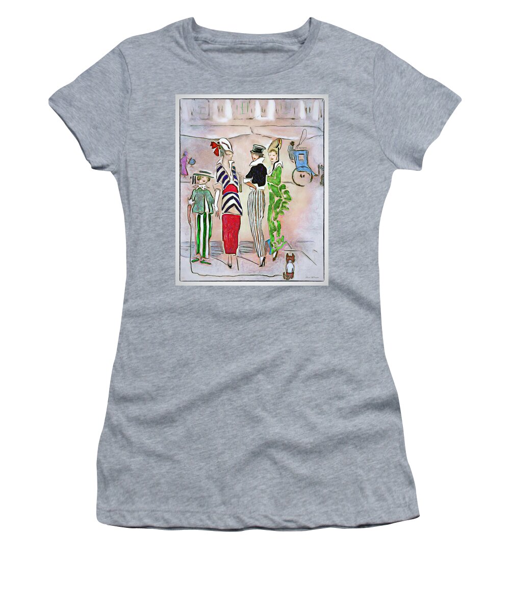 Paris Women's T-Shirt featuring the digital art 1914 Paris by Pennie McCracken