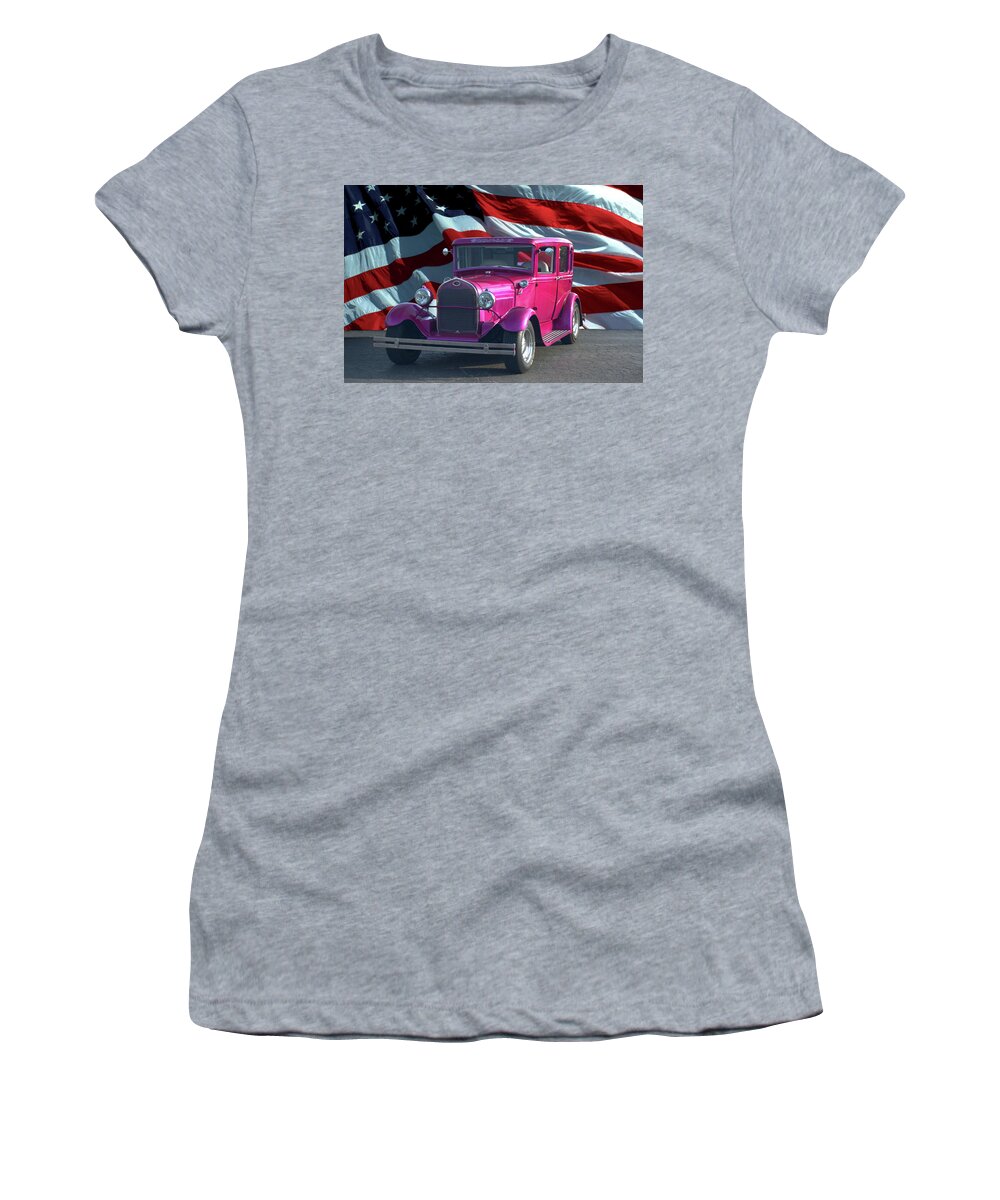 1929 Women's T-Shirt featuring the photograph 1929 Ford Model A Town Car by Tim McCullough