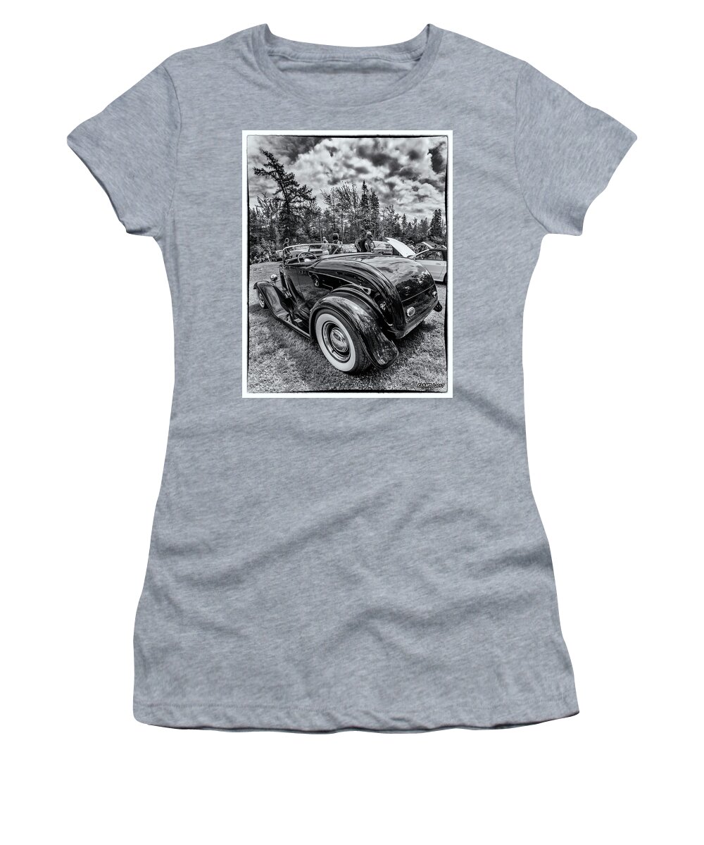 2017 Women's T-Shirt featuring the photograph 1932 Ford Deuce roadster hot rod by Ken Morris