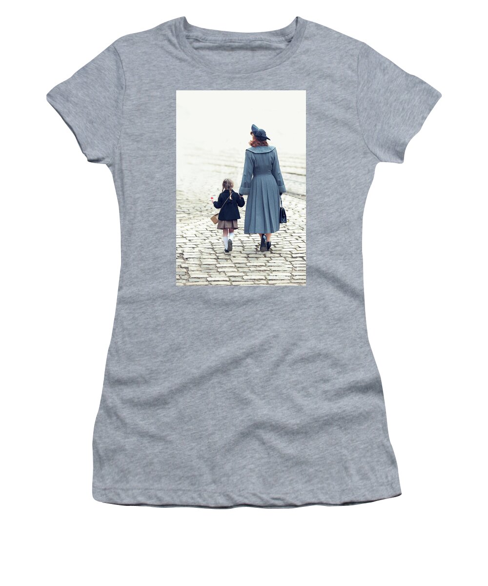 1940s Women's T-Shirt featuring the photograph 1940s Mother And Daughter by Lee Avison