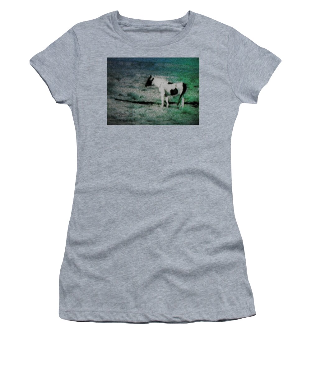 Minimal Women's T-Shirt featuring the digital art 1950's - Pinto by Lenore Senior
