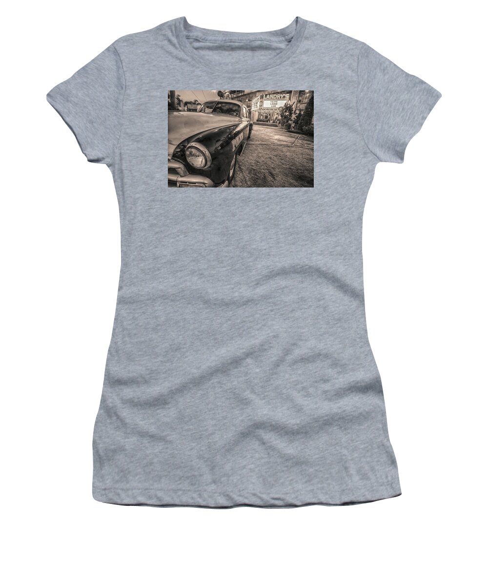 '52 Chevy Women's T-Shirt featuring the tapestry - textile 1952 Chevy Black and White by Kathy Adams Clark
