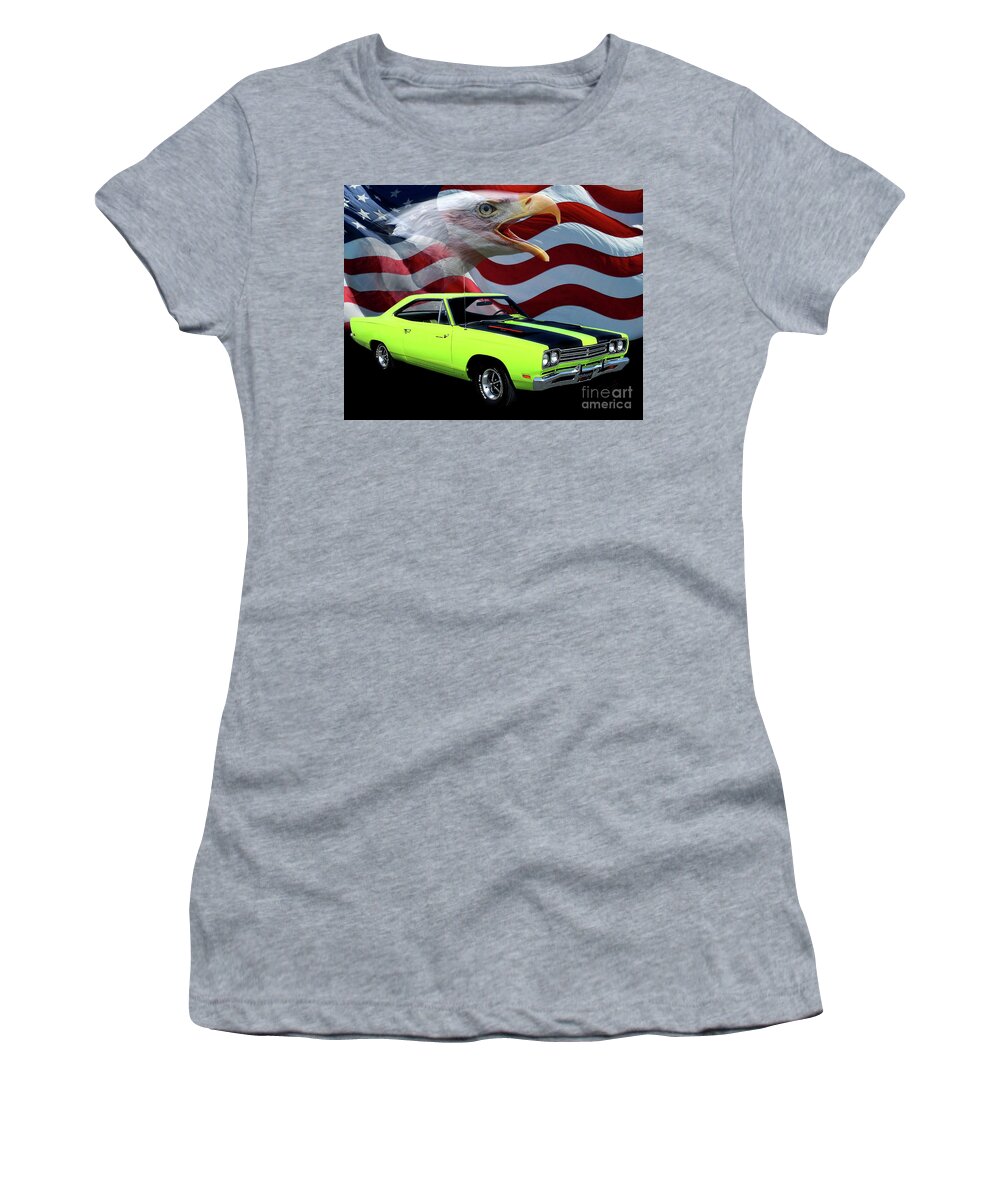 1969 Plymouth Roadrunner Women's T-Shirt featuring the photograph 1969 Plymouth Road Runner Tribute by Peter Piatt