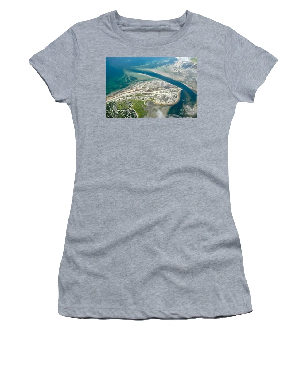 Aerials Women's T-Shirt featuring the photograph Aerial vew of Sandy Neck Beach in Barnstable on Cape Cod Massac #2 by Matt Suess