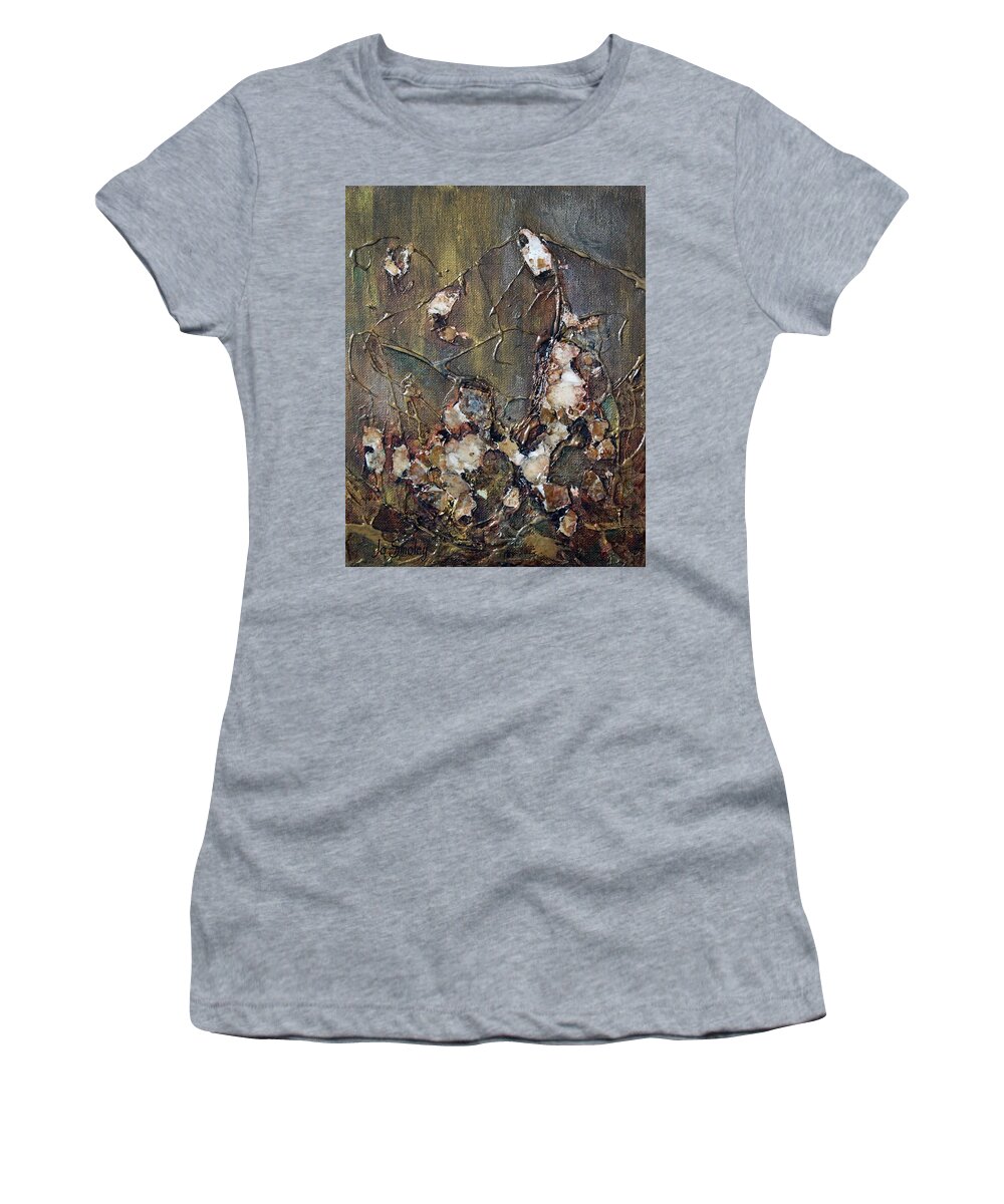 Landscape Women's T-Shirt featuring the painting Autumn Leaves by Jo Smoley