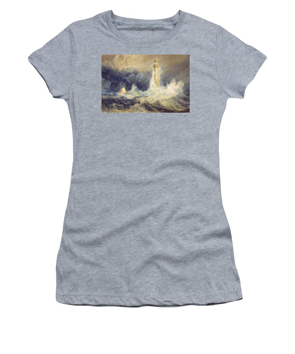 1819 Women's T-Shirt featuring the painting Bell Rock Lighthouse #2 by MotionAge Designs