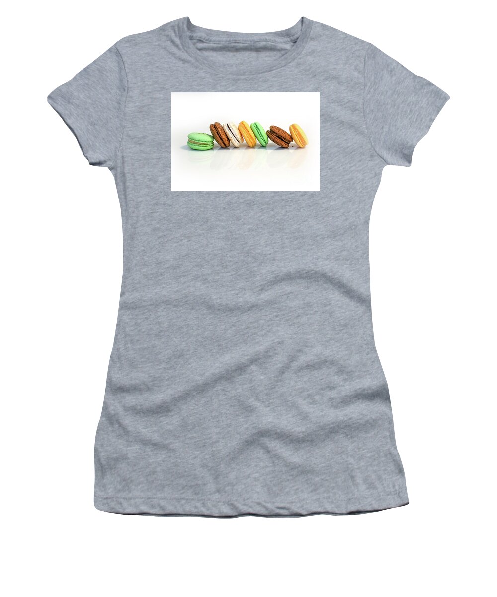 Macaroon Women's T-Shirt featuring the photograph Colourful Macaroon display #2 by Chen Leopold