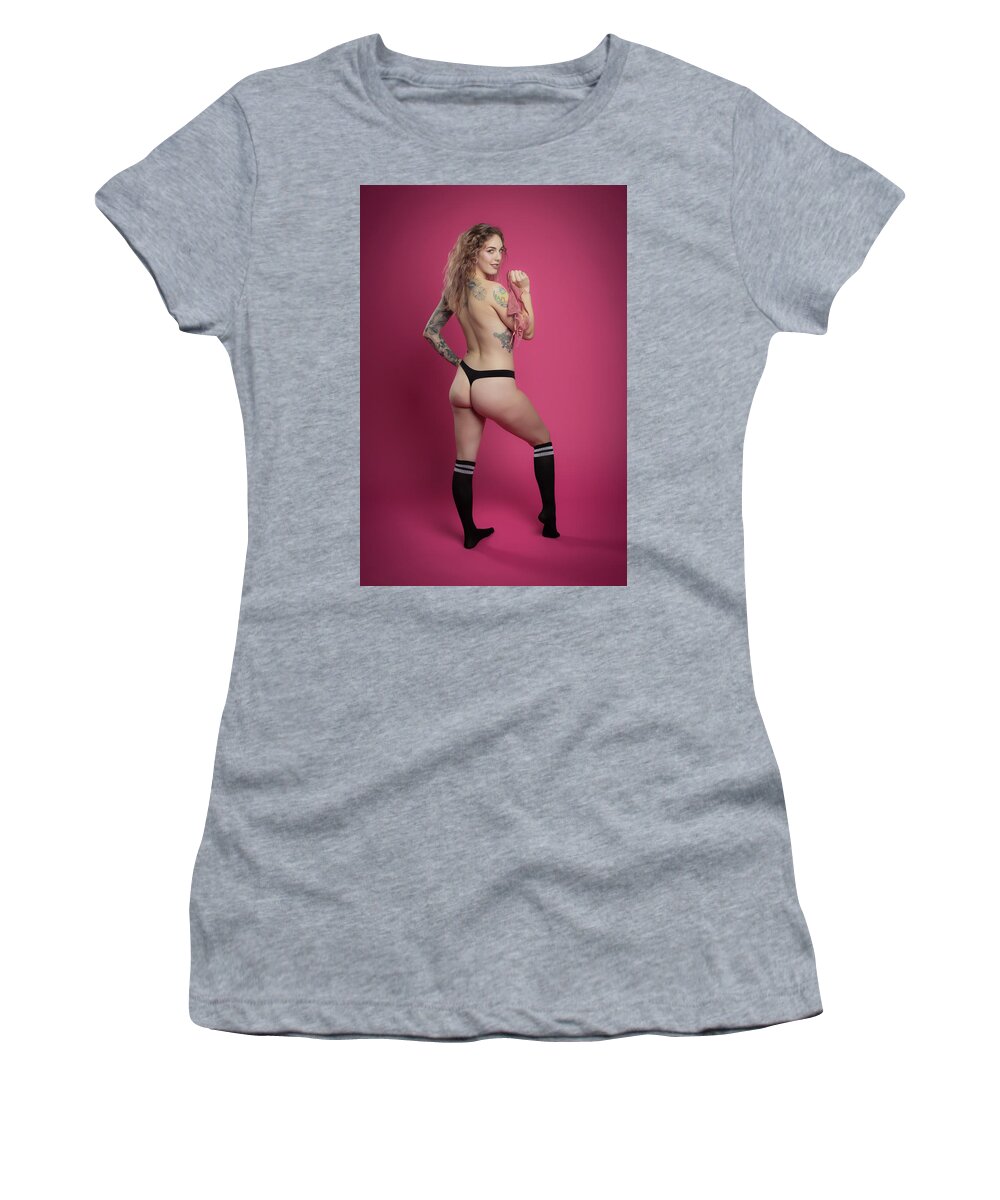 Implied Nude Women's T-Shirt featuring the photograph Danni #2 by La Bella Vita Boudoir