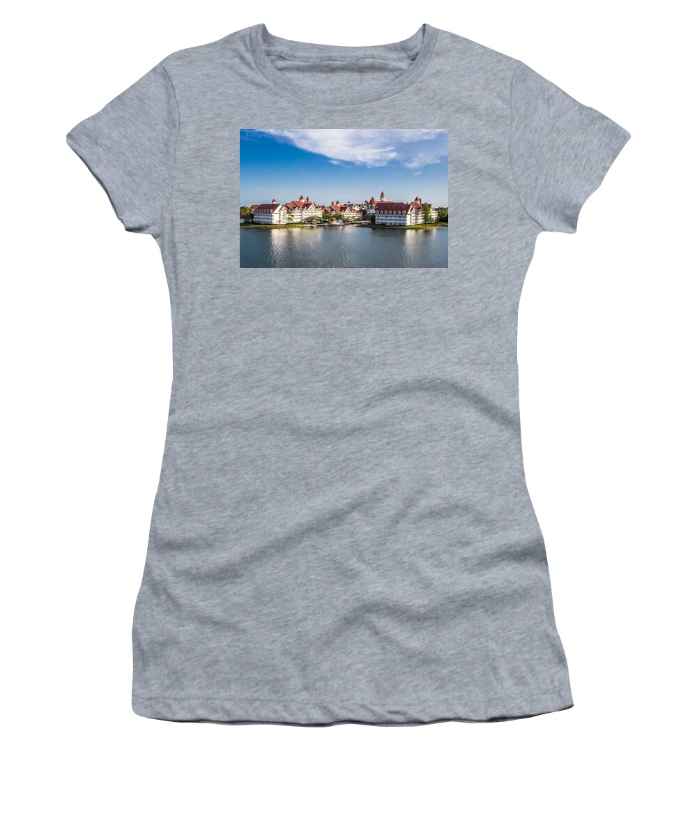 Grand Floridian Women's T-Shirt featuring the photograph Disney's Grand Floridian Resort and Spa #2 by Sara Frank