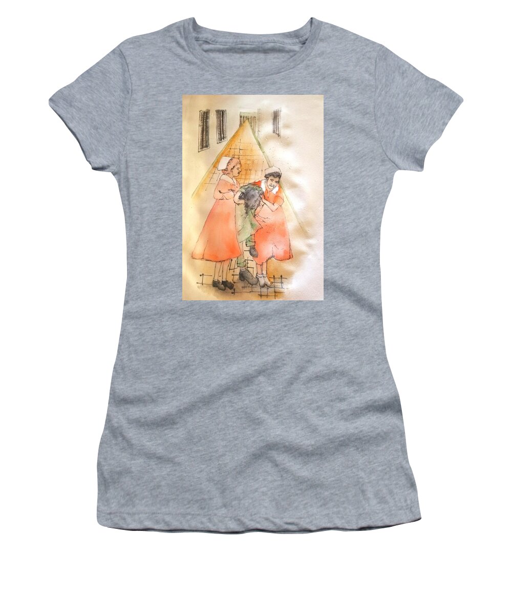 Mental Illness. Patient Women's T-Shirt featuring the painting Mental Illness Hurts Album #2 by Debbi Saccomanno Chan