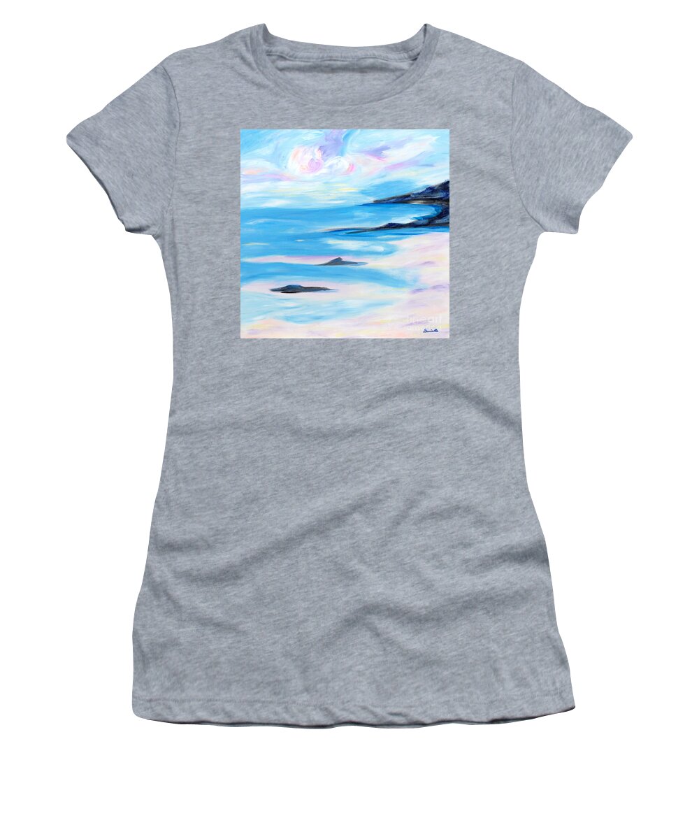 Oregon Women's T-Shirt featuring the painting Oregon Beach by Art by Danielle