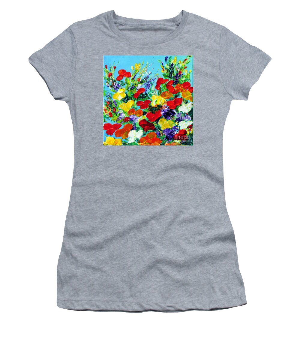 Poppies Women's T-Shirt featuring the painting Poppies #1 by Teresa Wegrzyn